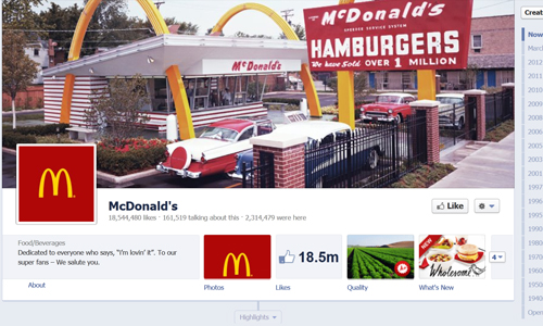 McDonalds Facebook Page