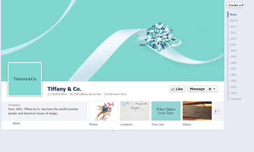 Tiffany and Co Facebook Page