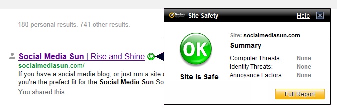Norton Site Safety tag