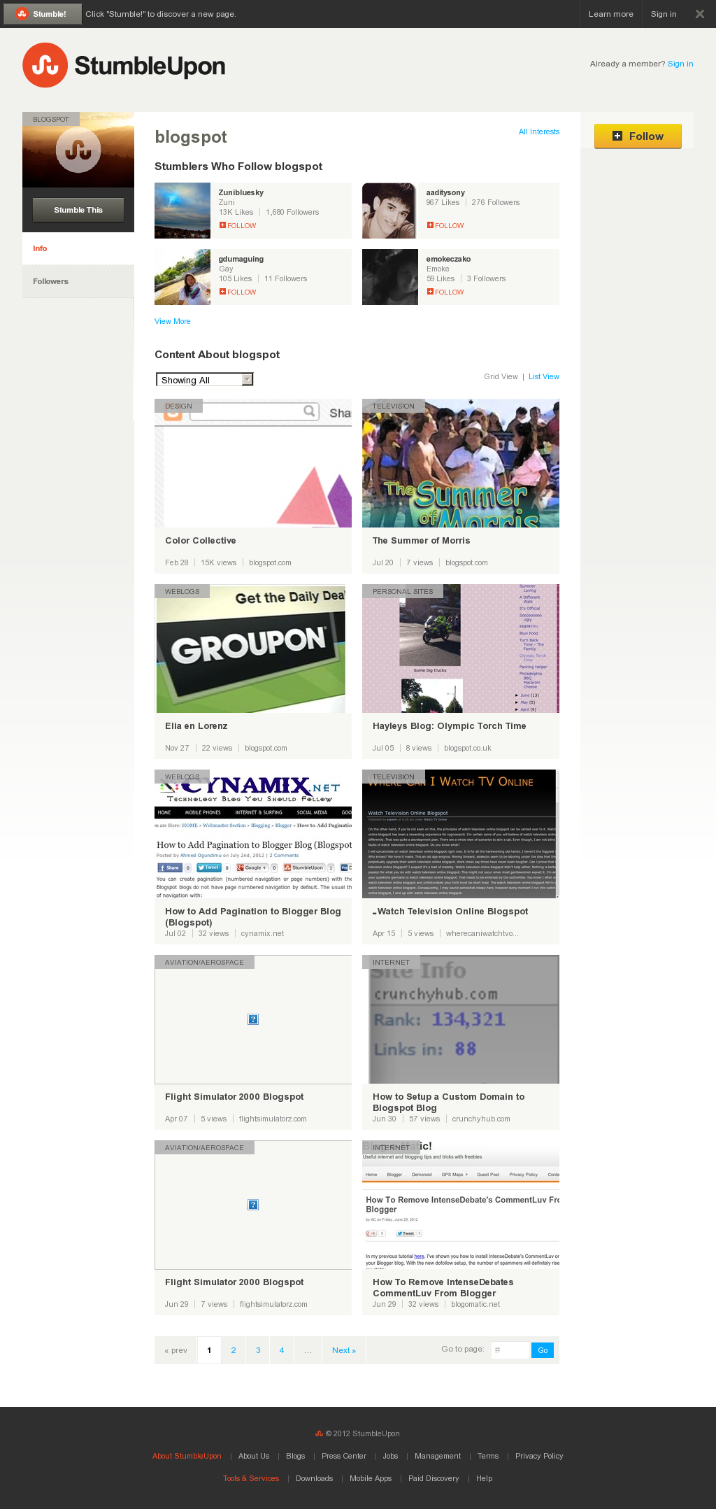 Stumbleupon Blogspot Stumbleupon Blogspot