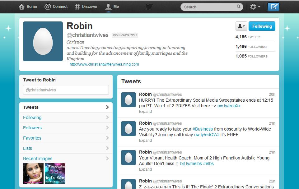 Twitter Profile with Egg