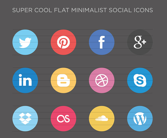 Dribbble Minimalist Flat Icon Set